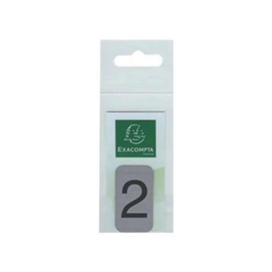 Exacompta - Pictogramme - Chiffre 2 - 25 x 44 mm - aluminium brossé