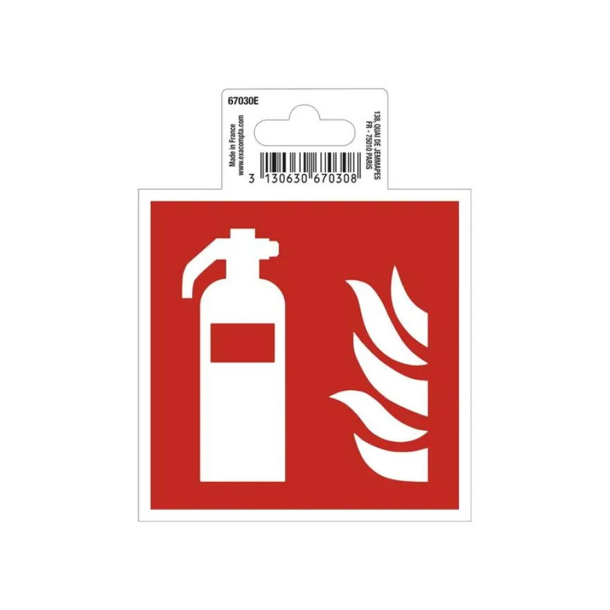 Exacompta - Pictogramme - extincteur - 100 x 100 mm - rouge
