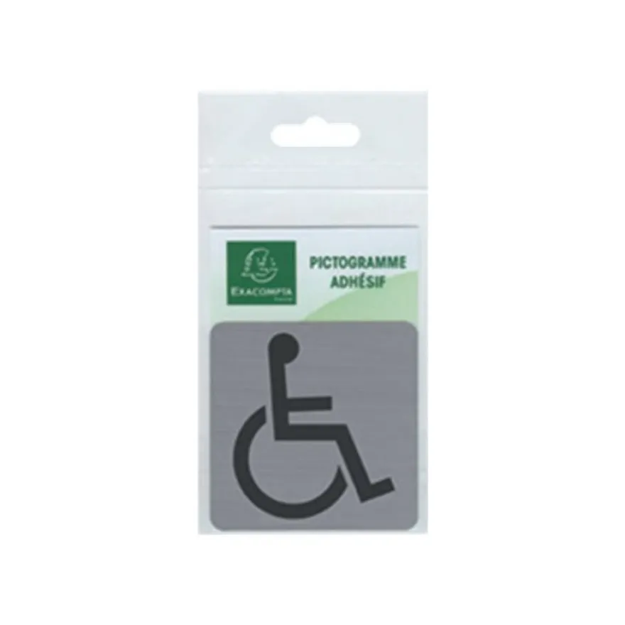 Exacompta - Pictogramme - Handicapés - 75 x 75 mm - aluminium brossé
