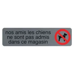 Exacompta - Pictogramme - Interdit aux chiens - 44 x 165 mm - aluminium brossé