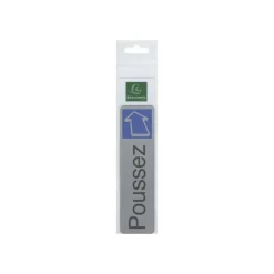 Exacompta - Pictogramme - Poussez - 44 x 165 mm - aluminium brossé