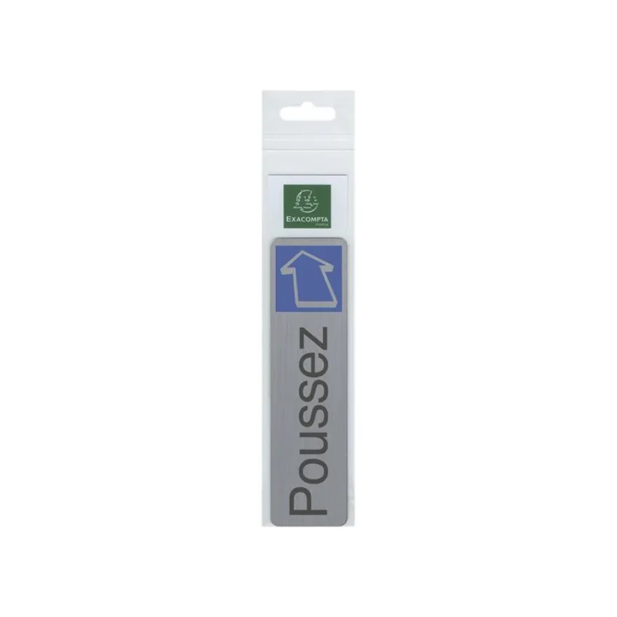 Exacompta - Pictogramme - Poussez - 44 x 165 mm - aluminium brossé
