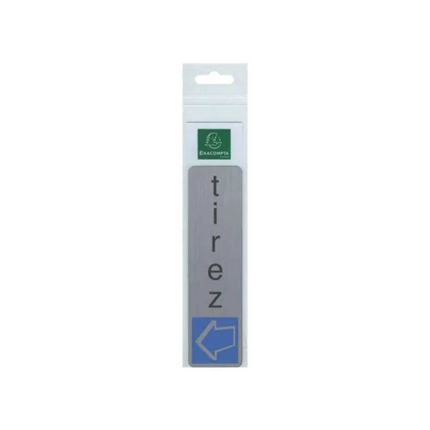 Exacompta - Pictogramme - Tirez - 44 x 165 mm - aluminium brossé
