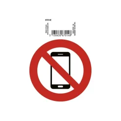 Exacompta - Pictogramme - utilisation des téléphones portables interdite - 100 x 100 mm - rouge