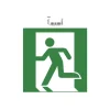 Exacompta - Pictogramme - évacuation (flèche gauche) - 200 x 200 mm - vert