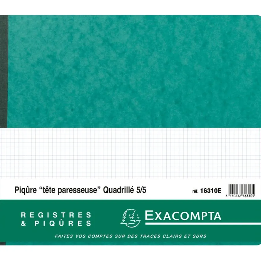 Exacompta - Piqûre à tête paresseuse 5x5 - 27 x 32 cm - 80 pages