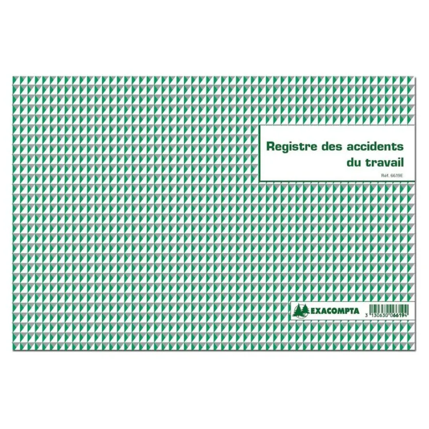 Exacompta - Piqûre 24 x 32 cm - Registre des accidents de travail - 20 pages