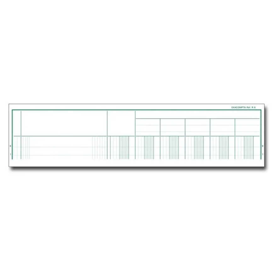 Exacompta - Piqûre comptable - 6 colonnes par page - 32 x 25 cm - 80 pages