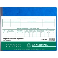 Exacompta - Piqûre pour agents immobiliers et marchands de biens - 25 x 32 cm - 80 pages