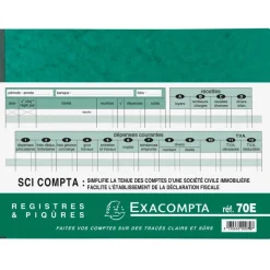 Exacompta - Piqûre SCI Compta - 24 x 32 cm - 80 pages