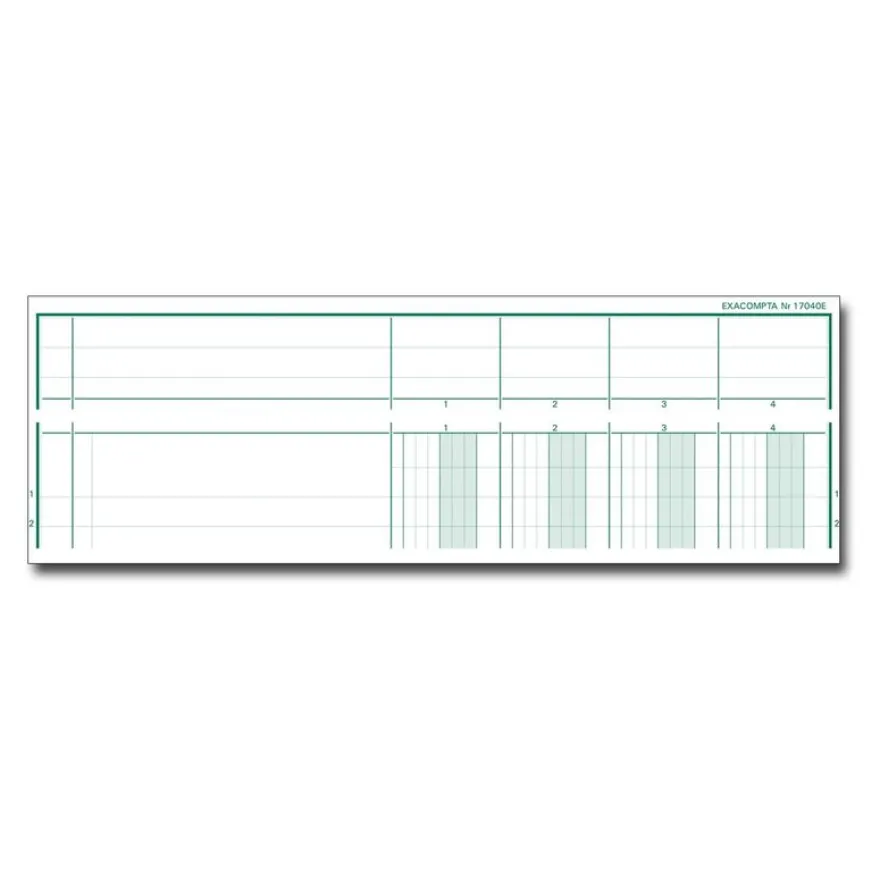 Exacompta - Piqûre tête paresseuse - 4 colonnes par page - A4