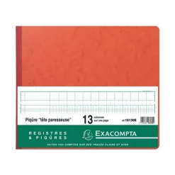 Exacompta - Piqûre tête paresseuse - 13 colonnes par page - 27 x 32 cm