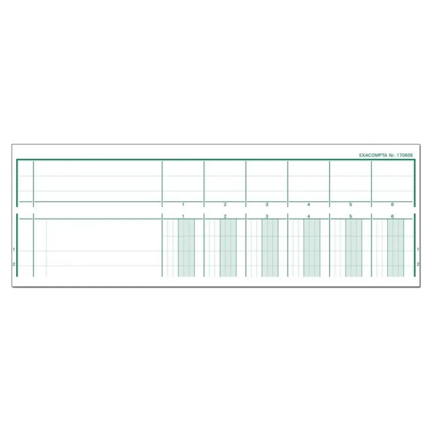 Exacompta - Piqûre tête paresseuse - 6 colonnes par page - A4