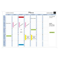Exacompta - Planning mensuel magnétique - effaçable à sec - 90 x 59 cm