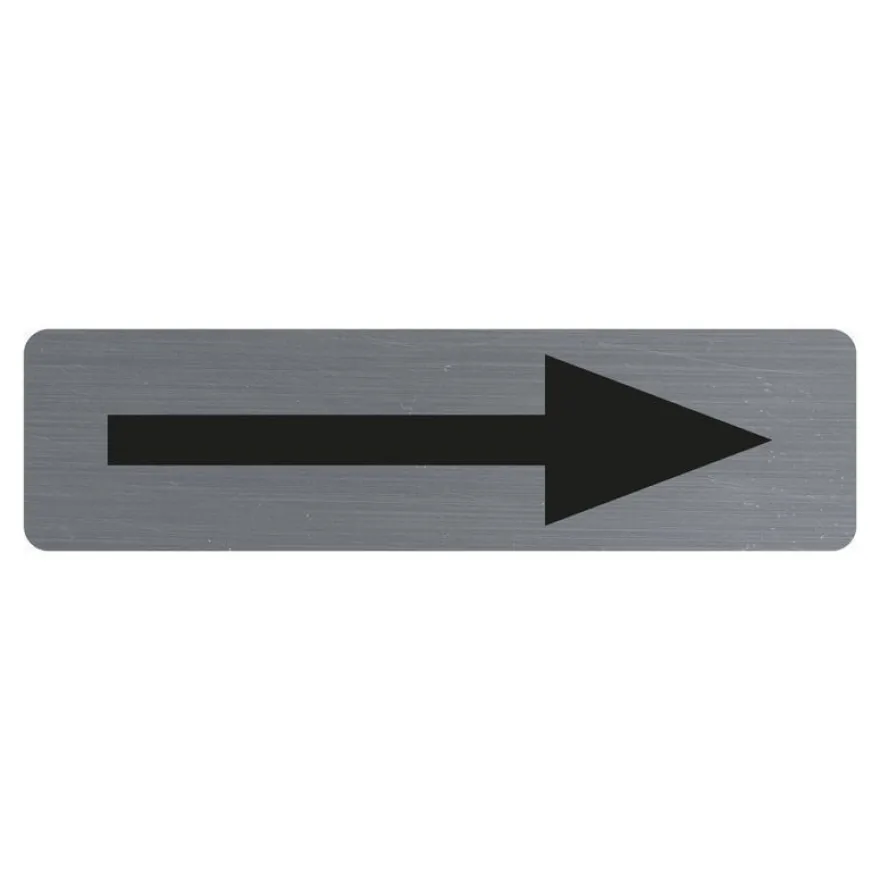 Exacompta - Plaque adhésive Flèche - 16,5 x 4,4 cm - aluminium - gris - noir
