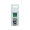 Exacompta - Plaque adhésive chiffre 6 - 25 x 44 mm - aluminium brossé