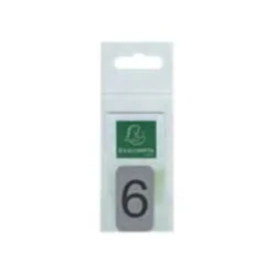 Exacompta - Plaque adhésive chiffre 6 - 25 x 44 mm - aluminium brossé