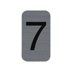 Exacompta - Plaque adhésive chiffre 7 - 25 x 44 mm - aluminium brossé