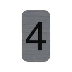 Exacompta - Plaque adhésive chiffre 4 - 25 x 44 mm - aluminium brossé