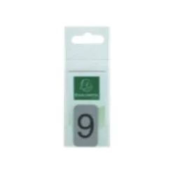 Exacompta - Plaque adhésive chiffre 9 - 25 x 44 mm - aluminium brossé