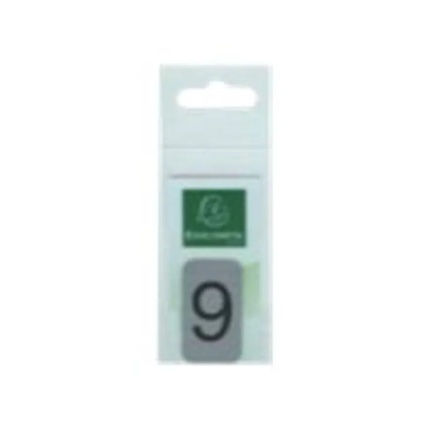 Exacompta - Plaque adhésive chiffre 9 - 25 x 44 mm - aluminium brossé