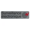 Exacompta - Plaque de signalisation Surveillance électronique - 165 x 44 mm - aluminium brossé
