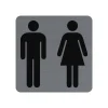 Exacompta - Plaque de signalisation Toilettes - 75 x 75 mm - aluminium brossé