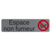 Exacompta - Plaque de signalisation Espace non fumeurs - 165 x 44 mm - aluminium brossé