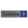 Exacompta - Plaque de signalisation Toilettes dames - 165 x 44 mm - aluminium brossé