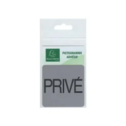 Exacompta - Plaque de signalisation Privé - 75 x 75 mm - aluminium brossé