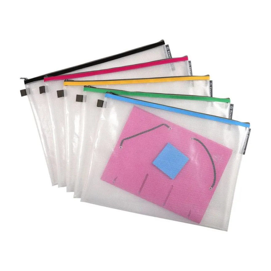 Exacompta - Pochette à fermeture éclair en plastique souple - A3 - disponible dans différentes couleurs