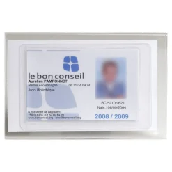 Exacompta - Pochette de protection - 73 x 107 mm - carte d'étudiant