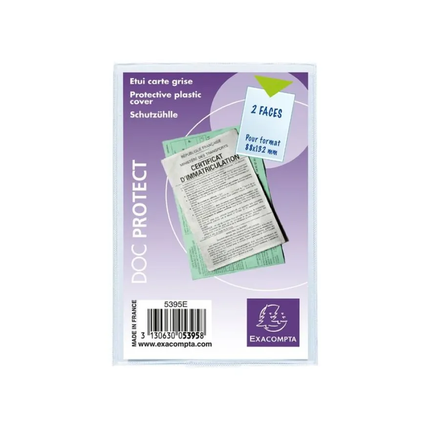 Exacompta - Pochette de protection - 88 x 132 mm - translucide incolore