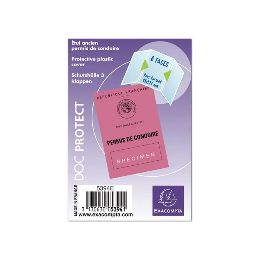 Exacompta - Pochette de protection - 85 x 124 mm - translucide incolore