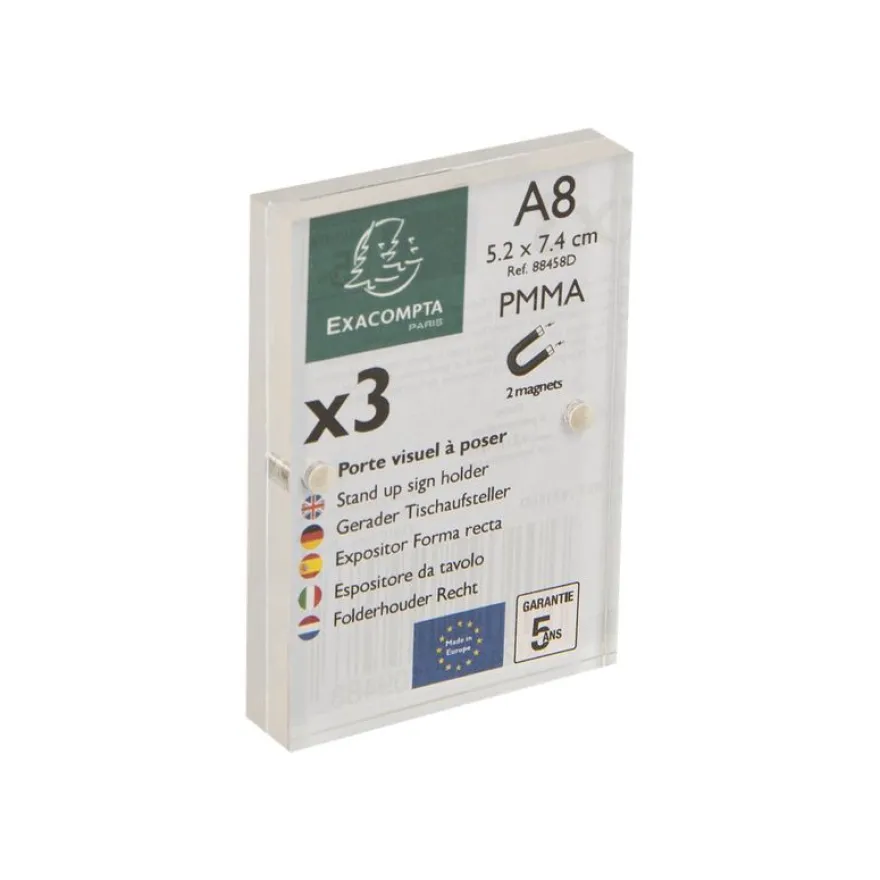 Exacompta - Porte-visuel fermeture magnétique - A8 - double face