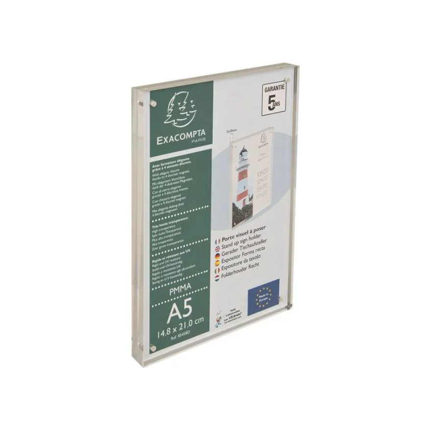 Exacompta - Porte-visuel fermeture magnétique - A5 - double face