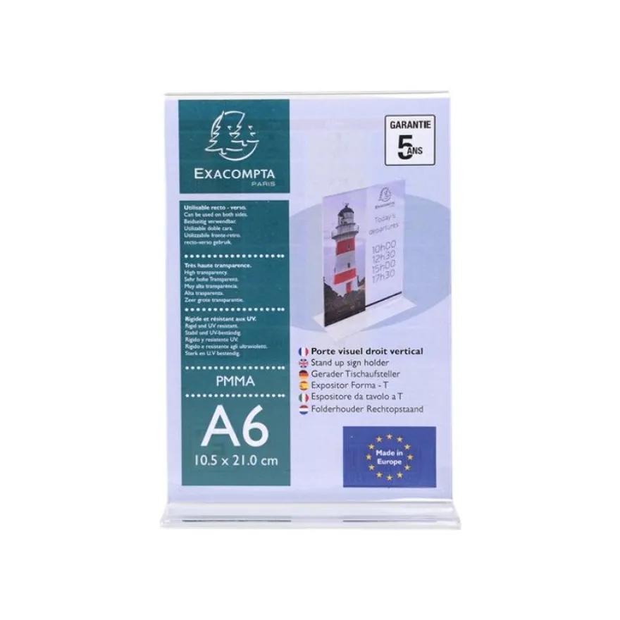 Exacompta - Présentoir porte-visuel droit - A6 vertical