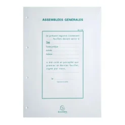 Exacompta - Recharge de 100 feuilles A4 pour registre de délibération de conseil d'administration