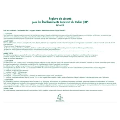 Exacompta - Registre de sécurité ERP - 32 pages - 24 x 32 cm