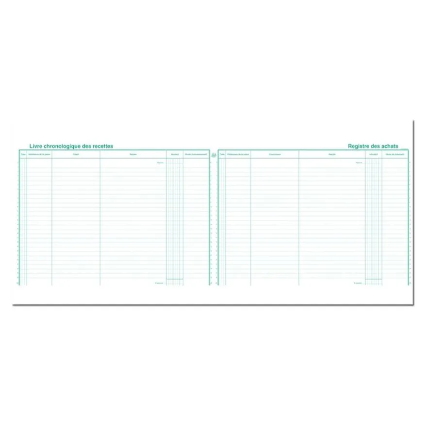 Exacompta - Registre des recettes/achats pour auto-entrepreneurs - 24 x 32 cm