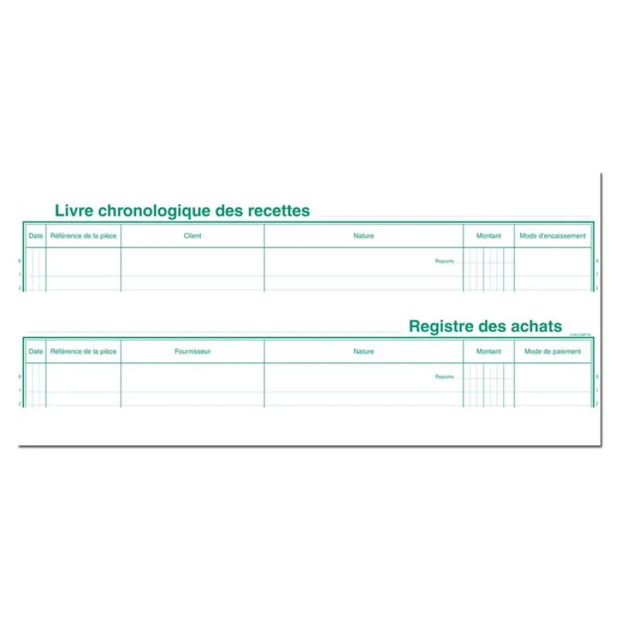 Exacompta - Registre des recettes/achats pour auto-entrepreneurs - 24 x 32 cm