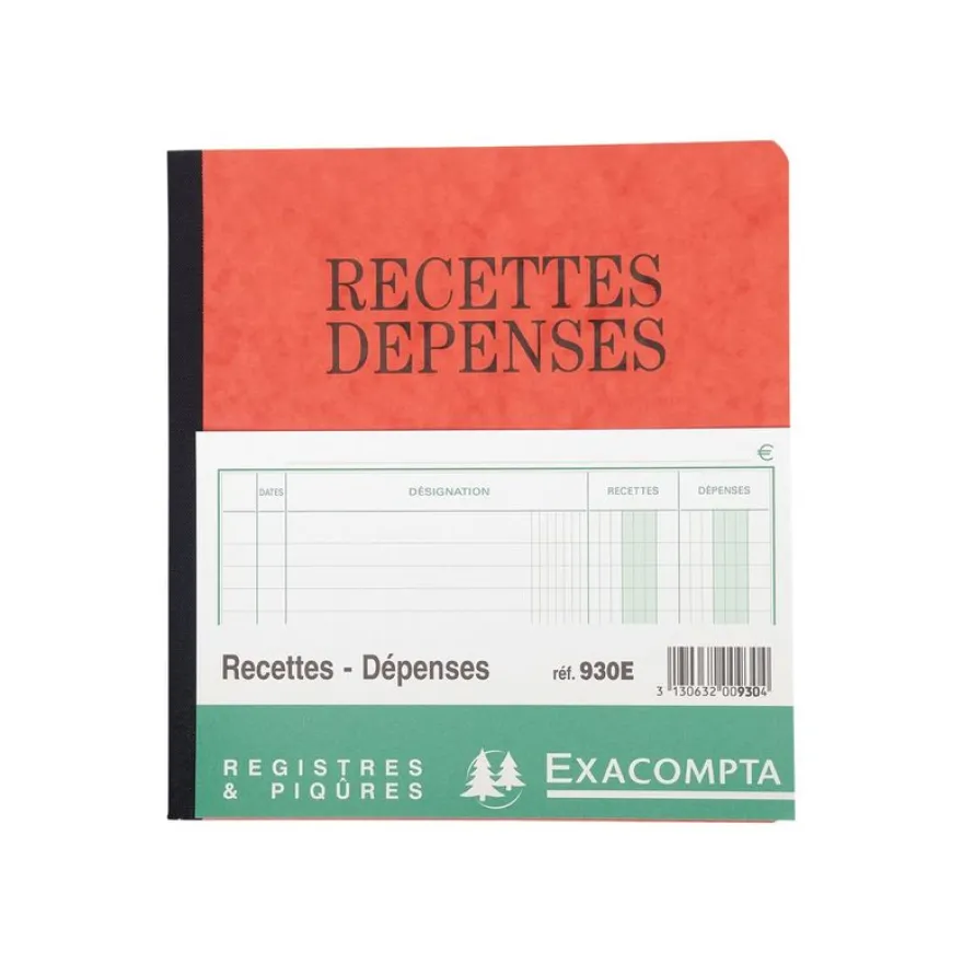 Exacompta - Registre des recettes/dépenses - 21 x 19 cm - 80 pages