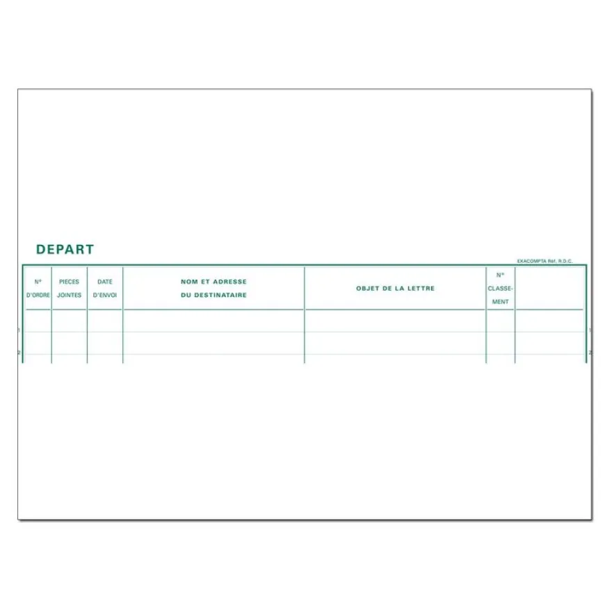 Exacompta - Registre Départ du courrier - 32 x 27 cm - 200 pages