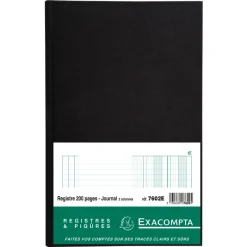 Exacompta - Registre journal folioté - 32 x 19,5 cm - 200 pages