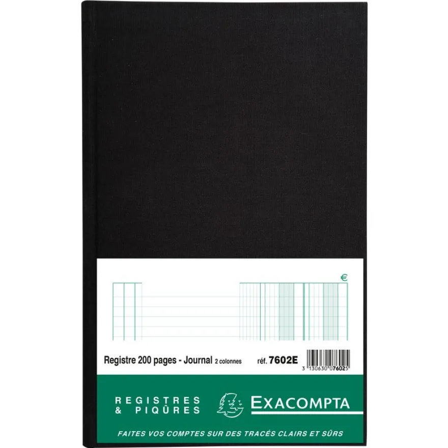 Exacompta - Registre journal folioté - 32 x 19,5 cm - 200 pages