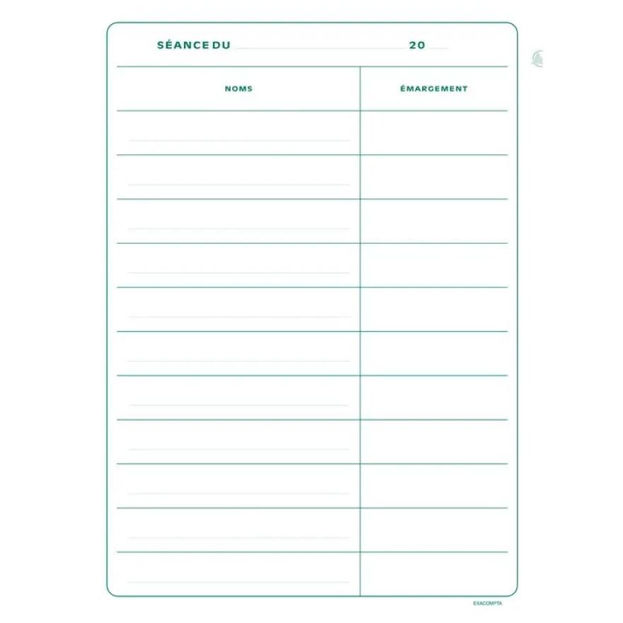 Exacompta - Registre Présences au conseil d'administration - 29,7 x 21 cm - 100 pages