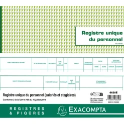 Exacompta - Registre unique du personnel - 27 x 32 cm