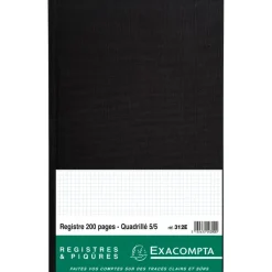 Exacompta - Registre 5x5 folioté - 36 x 22,5 cm - 200 pages