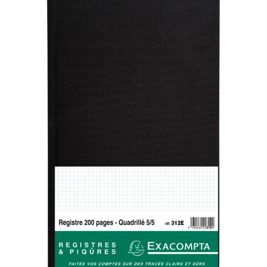Exacompta - Registre 5x5 folioté - 36 x 22,5 cm - 200 pages