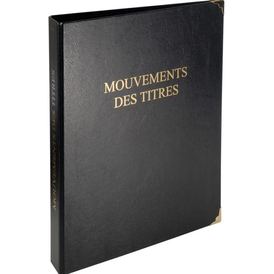 Exacompta - Reliure registre Mouvements des titres - 32 x 26 cm - 4 anneaux avec recharge 100 feuillets
